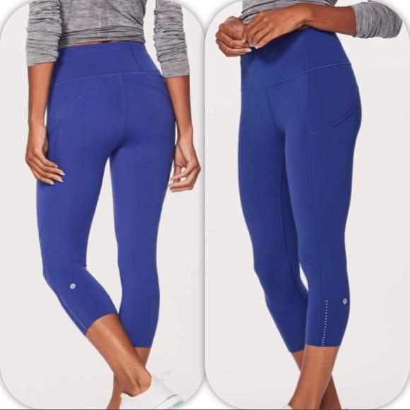 lululemon athletica Pants - NWT BLUE LULULEMON FAST & FREE CROP -- Size 4